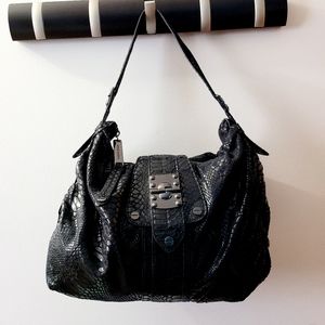 Women's Steve Madden Black Crocodile Purse